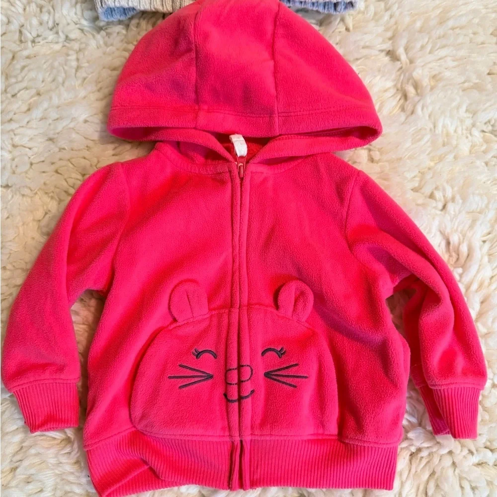 Carter's Pink and Gray Animal Hoodies